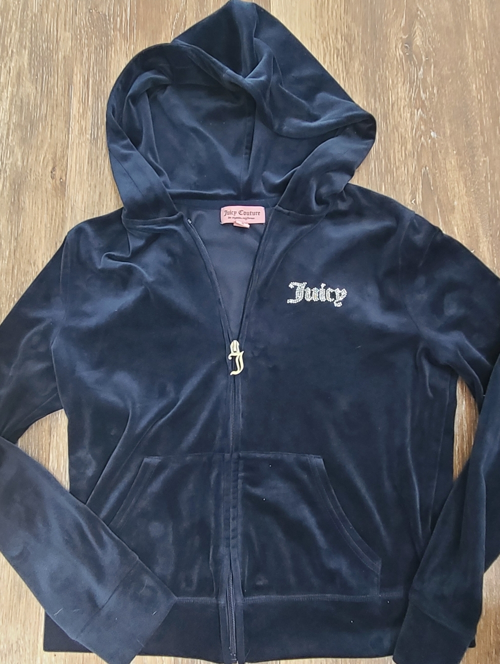Juicy Couture Hooded Full Zip Velour Jacket Womens Size Small